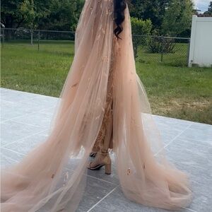 Beautiful beaded feather gown